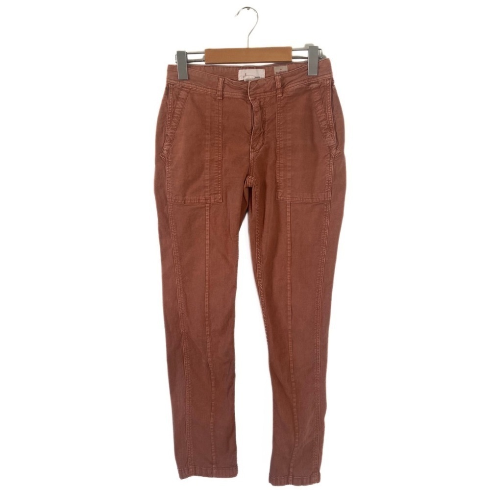 Anthropologie Orange/Terracotta The Wanderer Mid-Rise Slim-Leg Pants Size 25
